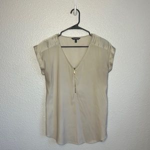 Express Size M Half Zip Champagne Dress Top